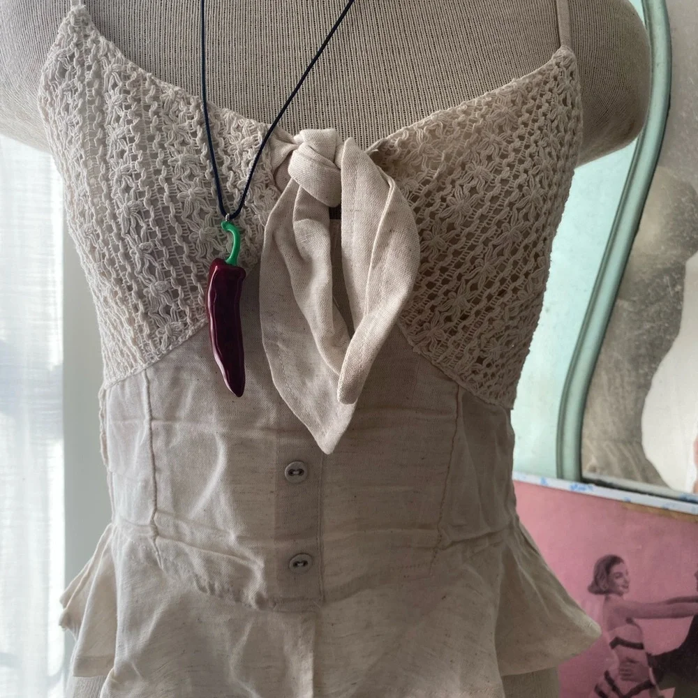 Cottage Core Boho Style Lace Blouse Size Small NWOT - Picture 5 of 8